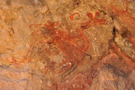 Pinturas rupestres na Cueva Ratón, na Sierra de San Francisco, na Baja California - México